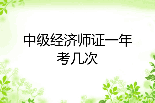 中级经济师证一年考几次