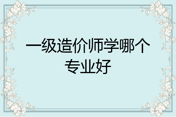 一级造价师学哪个专业好