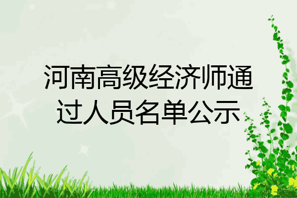 河南高级经济师通过人员名单公示