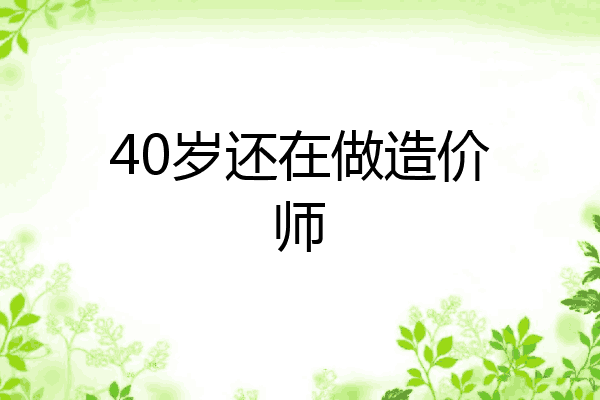 40岁还在做造价师