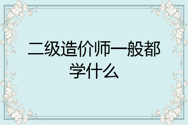 二级造价师一般都学什么