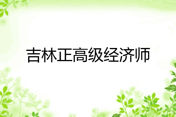 吉林正高级经济师