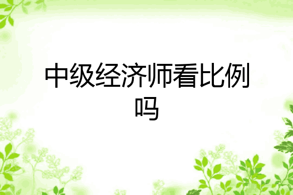 中级经济师看比例吗
