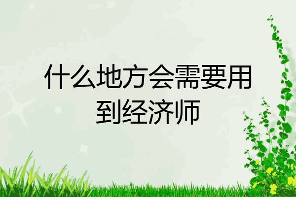 什么地方会需要用到经济师