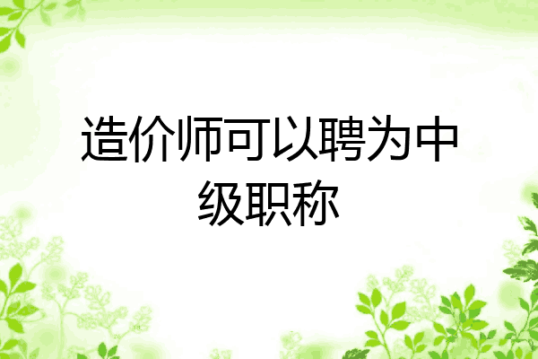 造价师可以聘为中级职称