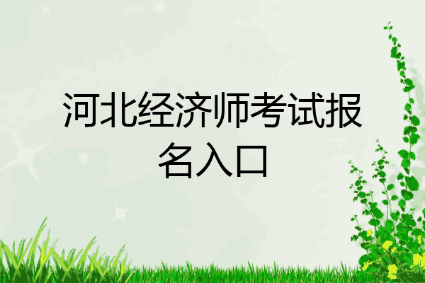 河北经济师考试报名入口