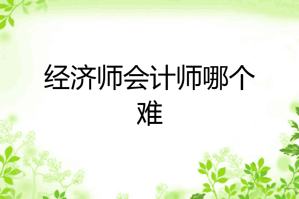 经济师会计师哪个难