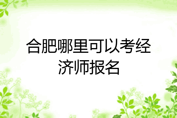 合肥哪里可以考经济师报名