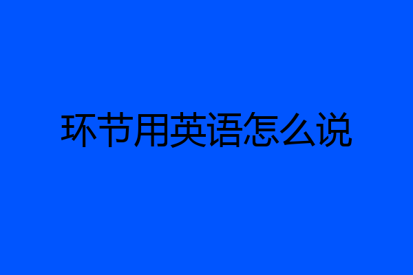 环节用英语怎么说