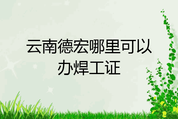 云南德宏哪里可以办焊工证