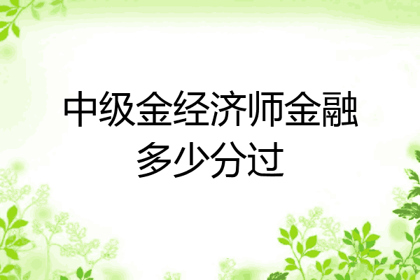 中级金经济师金融多少分过