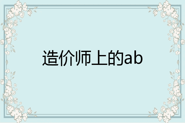 造价师上的ab