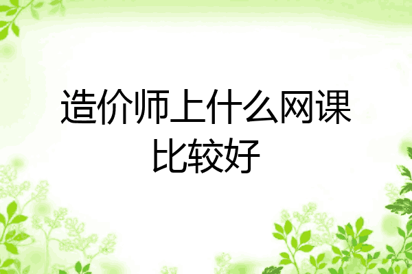 造价师上什么网课比较好