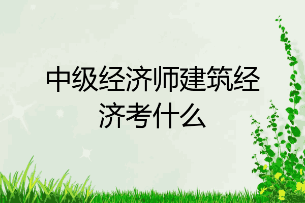 中级经济师建筑经济考什么
