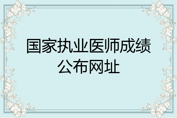 国家执业医师成绩公布网址