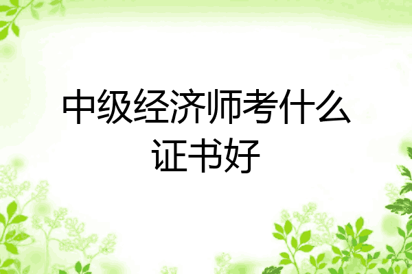 中级经济师考什么证书好