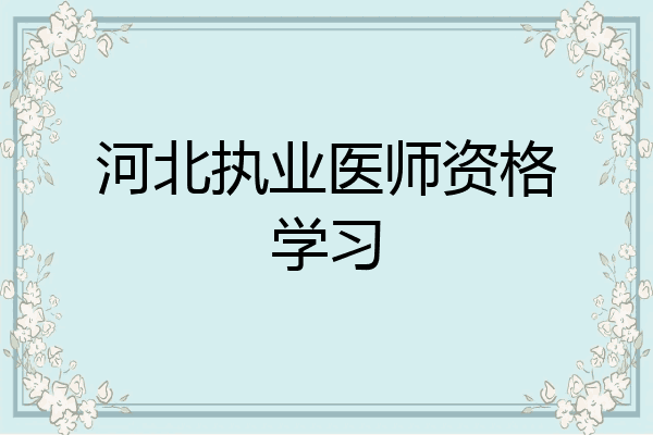 河北执业医师资格学习