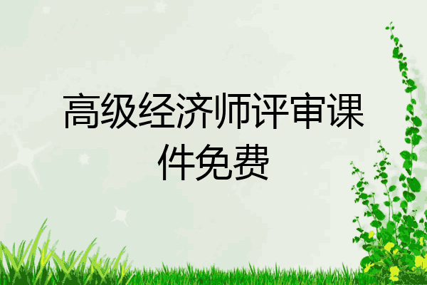 高级经济师评审课件免费