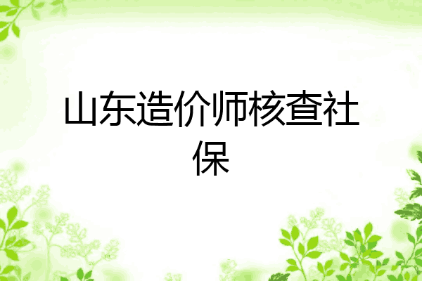 山东造价师核查社保