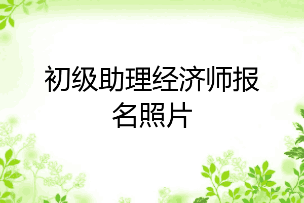 初级助理经济师报名照片