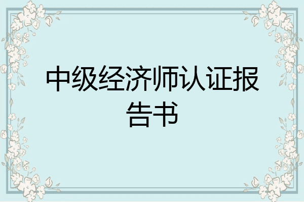 中级经济师认证报告书