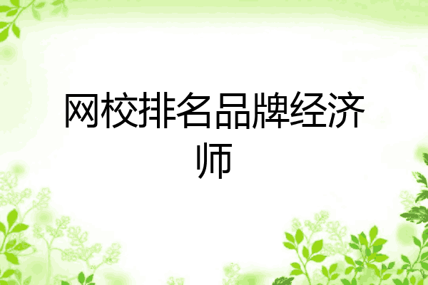 网校排名品牌经济师
