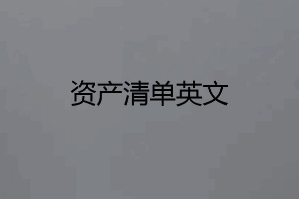 资产清单英文