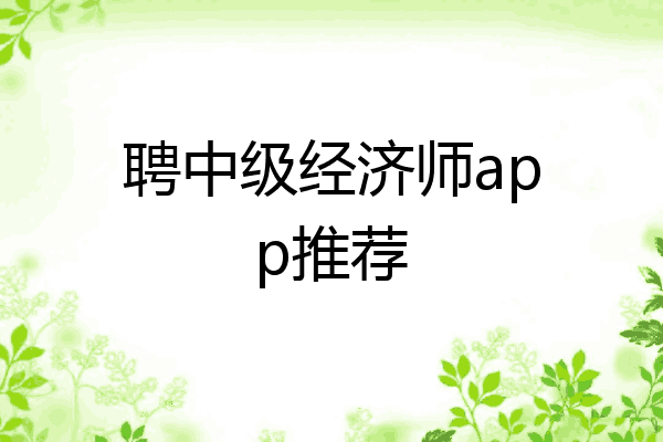 聘中级经济师app推荐