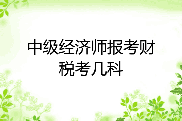 中级经济师报考财税考几科