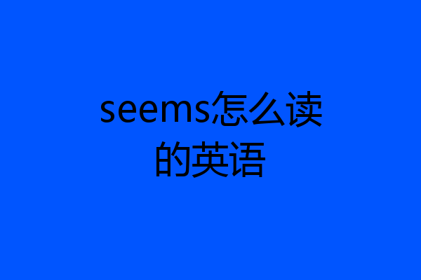 seems怎么读的英语