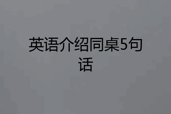 英语介绍同桌5句话