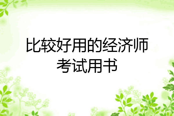 比较好用的经济师考试用书