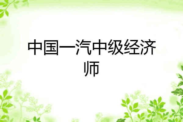 中国一汽中级经济师
