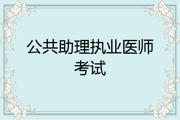公共助理执业医师考试