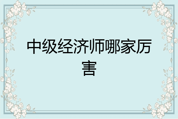 中级经济师哪家厉害