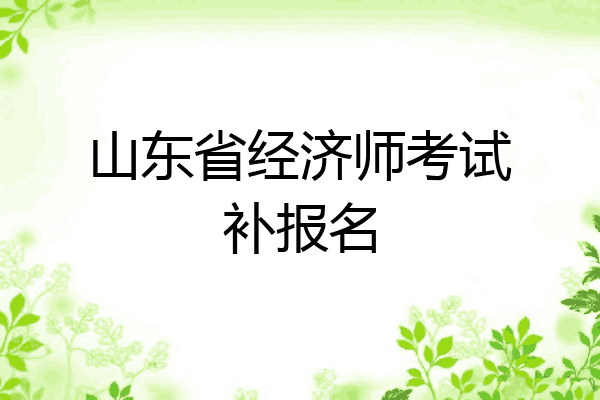 山东省经济师考试补报名