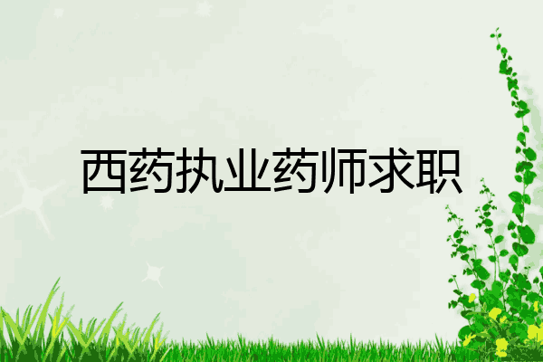 西药执业药师求职