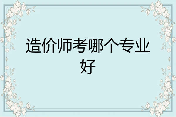 造价师考哪个专业好