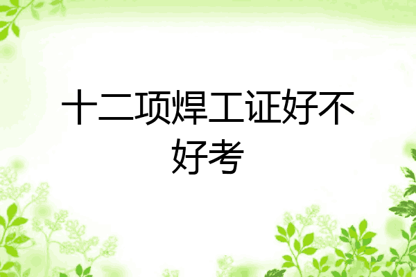 十二项焊工证好不好考