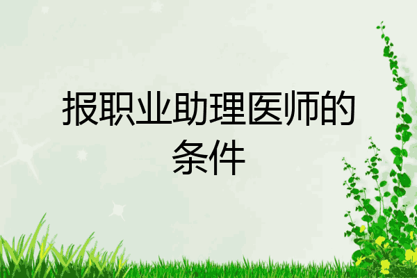 报职业助理医师的条件