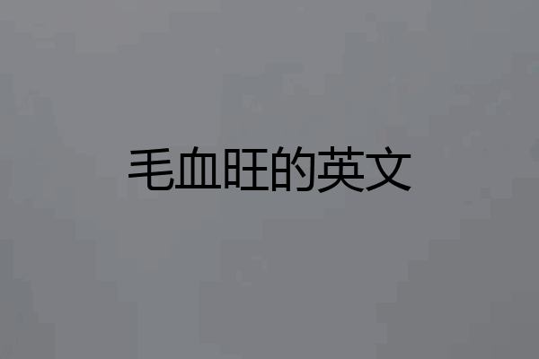 毛血旺的英文