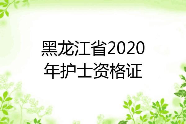 黑龙江省2020年护士资格证