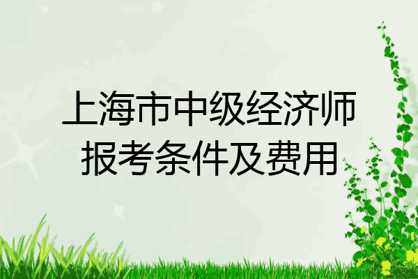 上海市中级经济师报考条件及费用