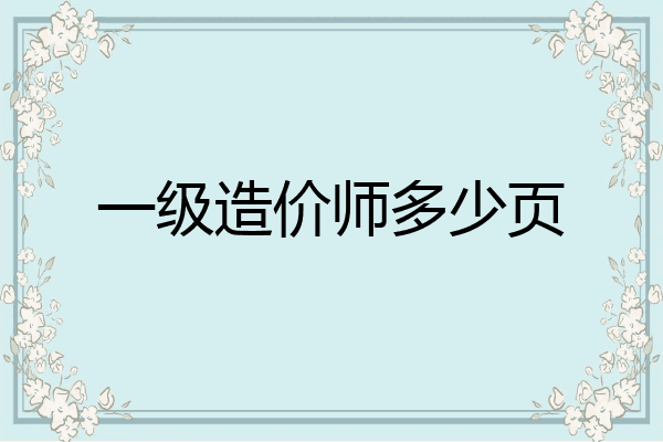 一级造价师多少页