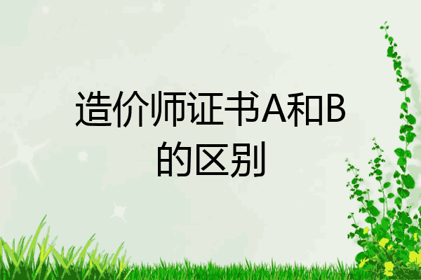 造价师证书A和B的区别