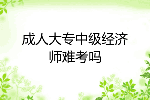 成人大专中级经济师难考吗