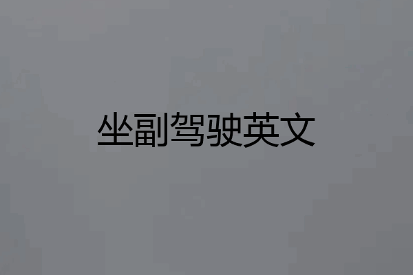 坐副驾驶英文