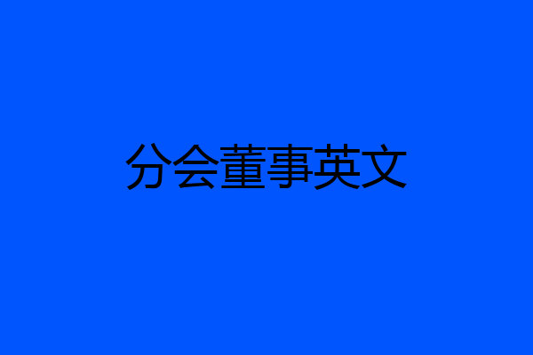 分会董事英文