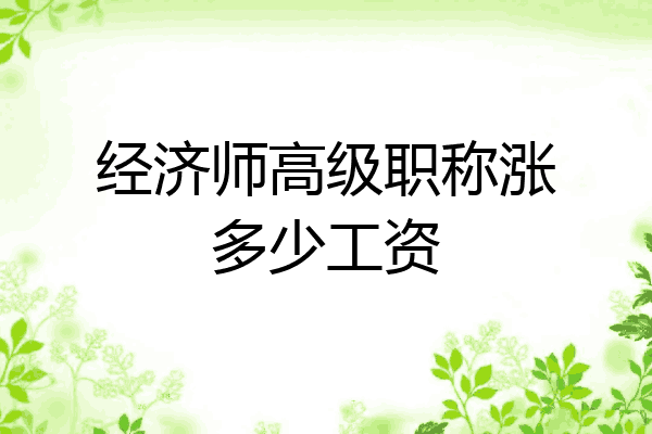 经济师高级职称涨多少工资