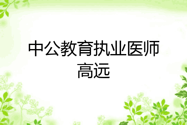 中公教育执业医师高远